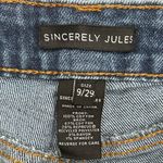 Sincerely Jules Button Fly Distressed Jeans Women’s Size 9/29 High Rise 5 pocket Blue Photo 2