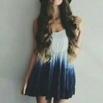 Brandy Melville Tumblr  Ombré Jada Dress mini navy 2010s babydoll tank tiered Photo 3