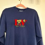Vintage Las Vegas Sweatshirt Embroidered Sweatshirt Pullover Blue Size M Photo 2