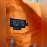 Pendleton  100% LINEN Orange Button Down Shirt Ladies Size Large Photo 6