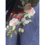 Coldwater Creek Navy Blue Embroidered Hooded Button Front Shirt Jacket Top 2X Photo 5