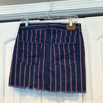 American Eagle  Red Stripe High Rise‎ Denim Mini Skirt Size 4 Photo 1