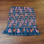 Farm Rio  Blue and Pink Chic Edgy Feminine Bohemian Whimsica Floral Skirt Size XL Photo 6