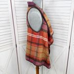 Natural Reflections  Plaid Wide Lapel Open Front Vest Multicolor Medium Photo 2
