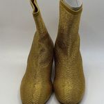 Clergerie Pany Stretch Metal Lurex Mesh Mirrored Heel Ankle Boot Gold Sz 5.5 Photo 1