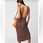 Free People Set the Bar Smocked MIDI Dress. Brown. Size XS Photo 1