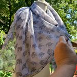 Joy Susan  Bohemian Elephant Gray Black Scarf Wrap Photo 4