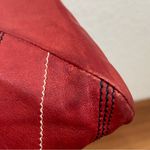 Vintage LANVIN Paris Red Leather Contrast Stitch Envelope Crossbody Bag Photo 15