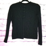 Kenar  LAMBSWOOL ANGORA BLACK SNAP BUTTON THICK KNIT CARDIGAN SWEATER SMALL Photo 0