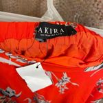 Akira Bright Red Orange Floral Wrap Maxi Skirt, Large NWT Photo 4