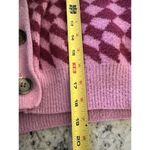 Cotton On  Knit Cardigan Fluffy Optical Splice Berry Sz Small Checkered Photo 6