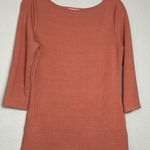 Andrea Jovine Women's Top M Warm Soft Orange Ribbed Boat Neck Soft Casual Comfy Size M Photo 0