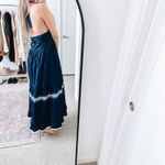 Mira Mikati Navy Blue Tiered Maxi Dress Photo 2