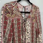 American Eagle  Outfitters Long Sleeve Shorts Boho Paisley Patchwork Romper Sz M Photo 1