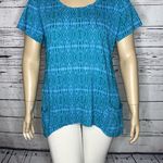 Fresh Produce  NWT Size 1X Blue Serengeti Twin Peaks Knit Top Shirt w/ Pockets Photo 1