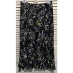 C&C California JKLA California Floral Chiffon Maxi Skirt Ruffle A-line Size S Black/Yellow Photo 5