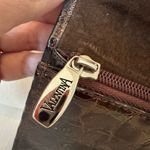 Vintage Valentina Pell Stampati Leather Cosmetic Bag w Mirror Crocodile Photo 3