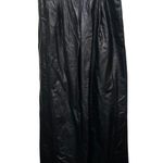 SheIn Black Vegan Leather Waist Buckle Side Cut Out Detail S Wide Leg Trousers. Photo 1