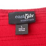 East 5th  Essentials Red Crinkle Smocked Short Sleeve T-Shirt Blouse Large Photo 3