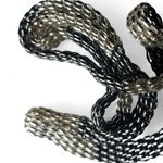 Vintage Silver and Gunmetal Tone 36 Inch Mesh Chain Necklace Lightweight Long Photo 3