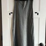 Maurice's Vintage  Black Velvet Metallic Gray Prom Dress 3 4 Goth 90s Empire Waist Photo 0