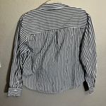 Maeve Striped Button Down Shirt Long Sleeve Collared Pocket XS Black White Photo 4