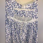 Eileen West Blue White Floral 100% Cotton Long Sleeve Lightweight Nightgown L Size L Photo 4