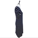 Banana Republic  Dress Navy White Stripe Boat Neck Ponte Knit Shift Women Size 2 Photo 4