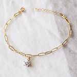 Super Cute CZ Star Charm Bracelet Gold Photo 2