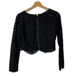 Hollister  Black Lace Scallop Hem Long Sleeve Cropped Top S Photo 1