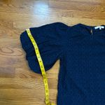 joe's jeans Joe’s Women Small Navy Blue Cotton Eyelet Flare Puff Sleeve Round Neck Blouse Photo 7