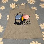 Gray Tank Top with Eagle and Flag Sunglasses Photo 0