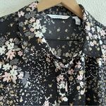 Isaac Mizrahi Floral Button Front Collar Blouse Top Shirt Dark Floral Modest 10 Photo 1