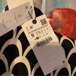 ZARA New NWT  Black & White Geometric Printed Belted Dress Size S Small Boho Photo 7