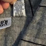 Chicos Design Size 1 US S Linen Button Front Shirt Top Grey Striped TINY FLAW Gray Photo 3