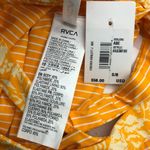 RVCA Forever Bralette Bikini Top Reversible Floral Stripe Yellow S Photo 4
