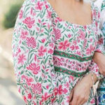 Victoria Dunn Sunflower Lily Mini Dress – Geranium Floral Block Print, Size XS Pink Photo 0