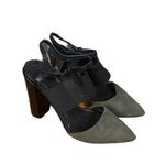 Charles David Gray Suede Leather Cap Toe Ankle Strap Chunky Heels Women Sz 6 Photo 0
