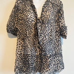 Jason Wu Black Polka Dot Sheer Tie Neck Blouse Size 6 Silk Blend Made in USA Photo 0