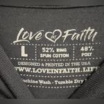 Love In Faith Black T-Shirt with Cheetah print letters Blessed. Photo 2