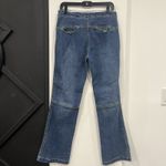 Vintage Y2K Adolfo Women’s Size 10 Flare Jeans Green Stitching Blue Photo 3