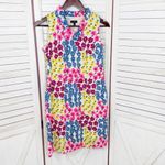 Talbots ‎ Petite Floral Eyelet Ruffle Trim Neck Sleeveless Dress White Multi 2P Photo 9