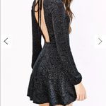 Ecote Womens size XS black Burnout Velvet Long Sleeve paisley Dress Photo 1