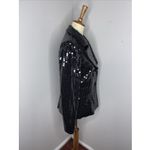 Anna Sui New  Mignight Sequin Black‎ Puff Sleeve Blazer 2 Photo 3