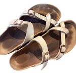 Birkenstock  Womens Mayari Birko-Flor Grace‎ Pearl White GUC Size 39 US 7/8 Boho Photo 0