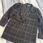 Vintage 80’s/90’s New York Girl Gray Wool Blend Plaid Blazer Coat​​​​ Size M Photo 3