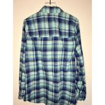 Hollister  Blue Teal Plaid Long-sleeved Button-Down Shirt Medium Photo 3