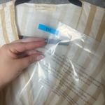 BY TOGETHER Women Size Small Shyanne Stripe‎ Cropped Top short sleeve Tan Photo 5