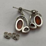 Baltic Amber & Sterling Silver Drop Earrings With Modern Design Photo 4