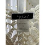 Vivid Women's Semi Sheer White Boho Macrame Fringe Cover Up Top Blouse M Size M Photo 4